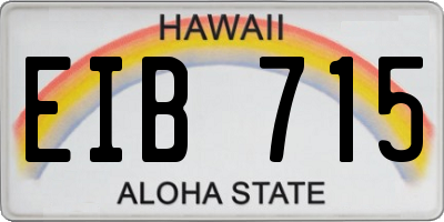 HI license plate EIB715