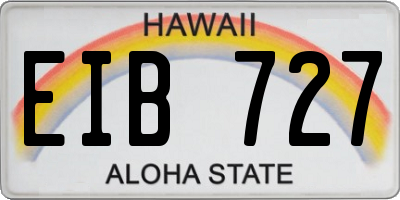 HI license plate EIB727