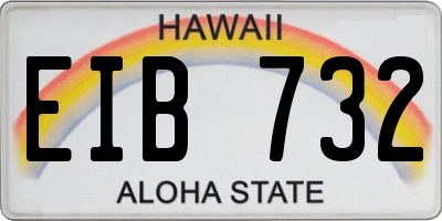 HI license plate EIB732