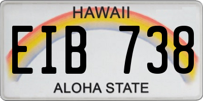 HI license plate EIB738