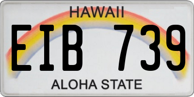 HI license plate EIB739