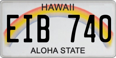 HI license plate EIB740