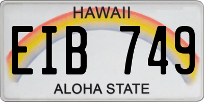 HI license plate EIB749