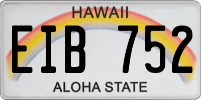 HI license plate EIB752