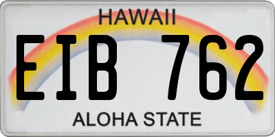 HI license plate EIB762