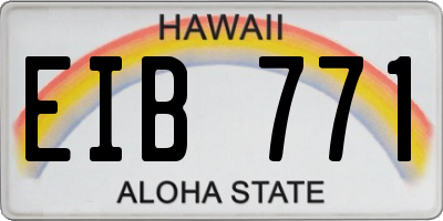HI license plate EIB771