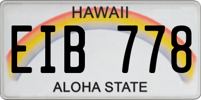 HI license plate EIB778