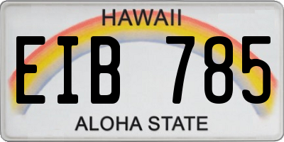 HI license plate EIB785