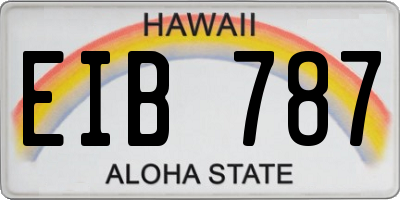 HI license plate EIB787