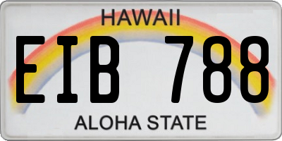 HI license plate EIB788