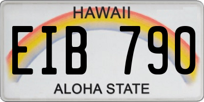 HI license plate EIB790