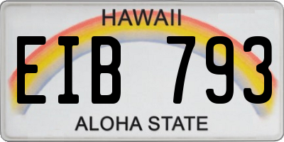HI license plate EIB793