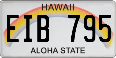 HI license plate EIB795