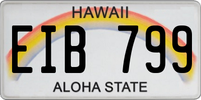 HI license plate EIB799