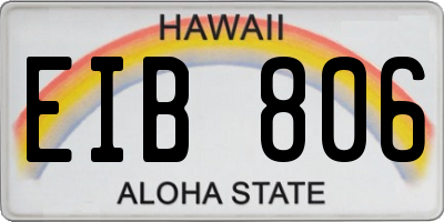 HI license plate EIB806