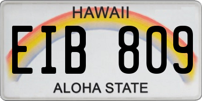 HI license plate EIB809
