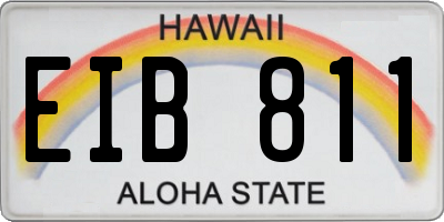 HI license plate EIB811