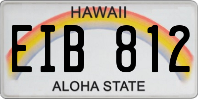 HI license plate EIB812