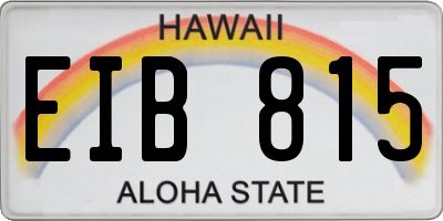HI license plate EIB815