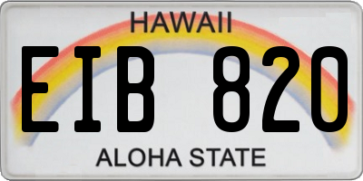 HI license plate EIB820