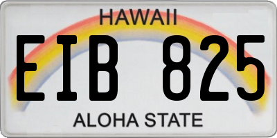 HI license plate EIB825