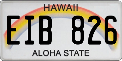 HI license plate EIB826