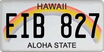 HI license plate EIB827