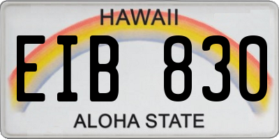 HI license plate EIB830