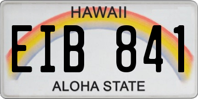 HI license plate EIB841