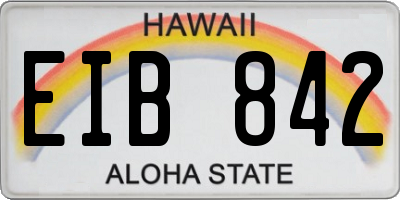 HI license plate EIB842