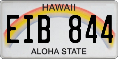 HI license plate EIB844