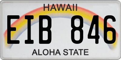 HI license plate EIB846