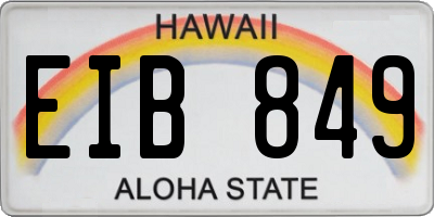 HI license plate EIB849