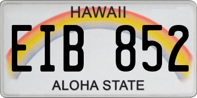 HI license plate EIB852