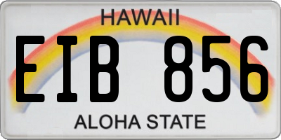 HI license plate EIB856