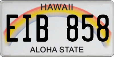 HI license plate EIB858