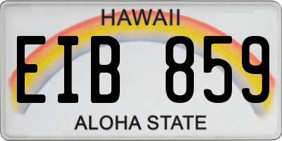HI license plate EIB859