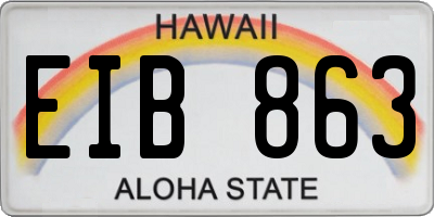 HI license plate EIB863