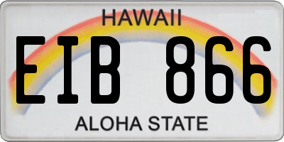 HI license plate EIB866