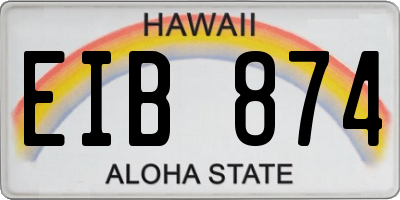 HI license plate EIB874