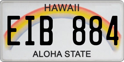 HI license plate EIB884