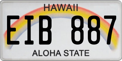 HI license plate EIB887