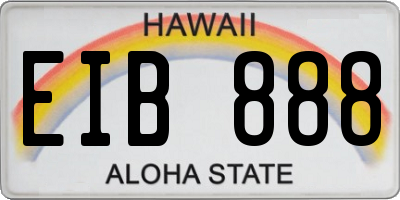 HI license plate EIB888