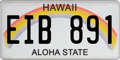 HI license plate EIB891