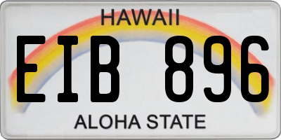 HI license plate EIB896