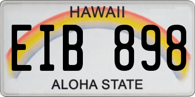 HI license plate EIB898