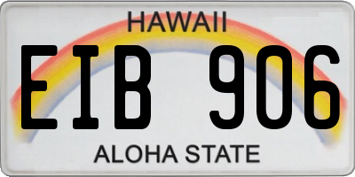 HI license plate EIB906