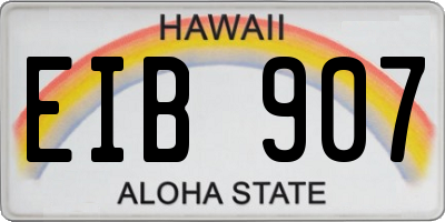 HI license plate EIB907