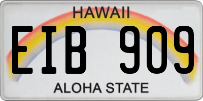 HI license plate EIB909