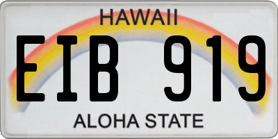 HI license plate EIB919